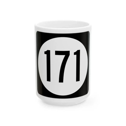 Iowa 171 (Iowa) (Road Sign) White Coffee Mug 15oz - Go Mug Yourself