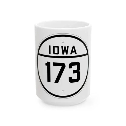 Iowa 173 1926 (Iowa) (Road Sign) White Coffee Mug 15oz - Go Mug Yourself