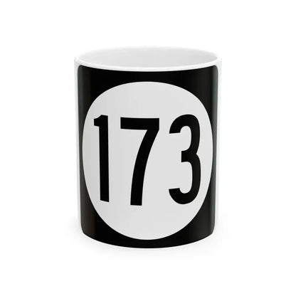 Iowa 173 (Iowa) (Road Sign) White Coffee Mug 11oz - Go Mug Yourself