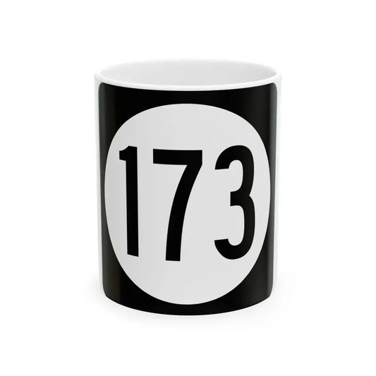 Iowa 173 (Iowa) (Road Sign) White Coffee Mug 11oz - Go Mug Yourself