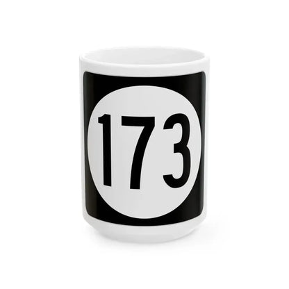 Iowa 173 (Iowa) (Road Sign) White Coffee Mug 15oz - Go Mug Yourself