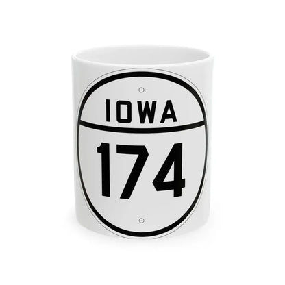 Iowa 174 1926 (Iowa) (Road Sign) White Coffee Mug 11oz - Go Mug Yourself