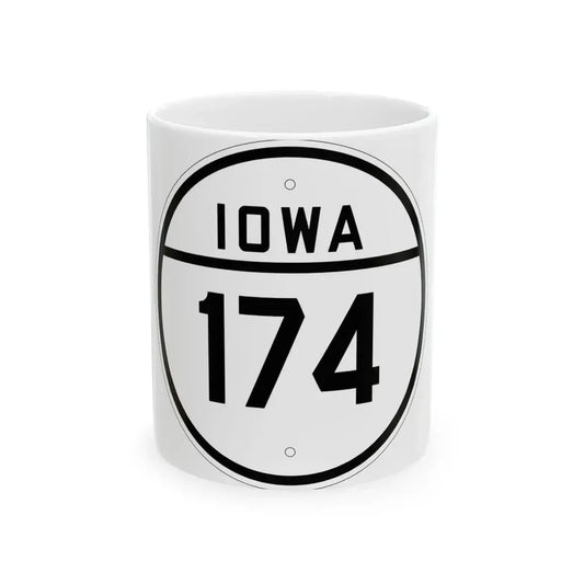 Iowa 174 1926 (Iowa) (Road Sign) White Coffee Mug 11oz - Go Mug Yourself