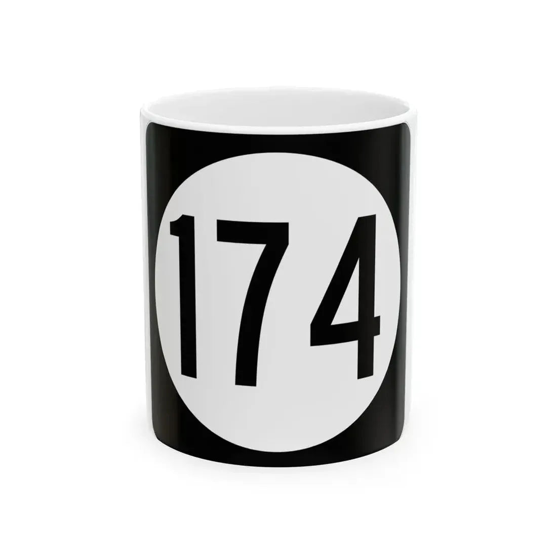 Iowa 174 (Iowa) (Road Sign) White Coffee Mug 11oz - Go Mug Yourself
