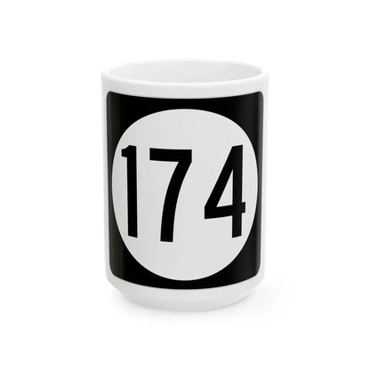 Iowa 174 (Iowa) (Road Sign) White Coffee Mug 15oz - Go Mug Yourself