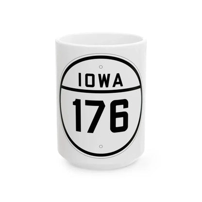 Iowa 176 1926 (Iowa) (Road Sign) White Coffee Mug 15oz - Go Mug Yourself