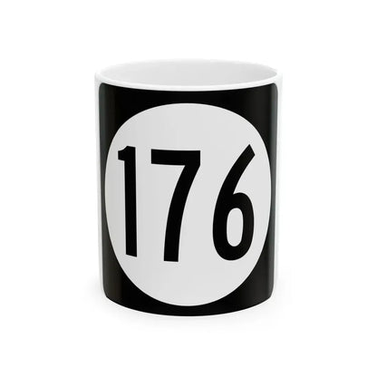 Iowa 176 (Iowa) (Road Sign) White Coffee Mug 11oz - Go Mug Yourself