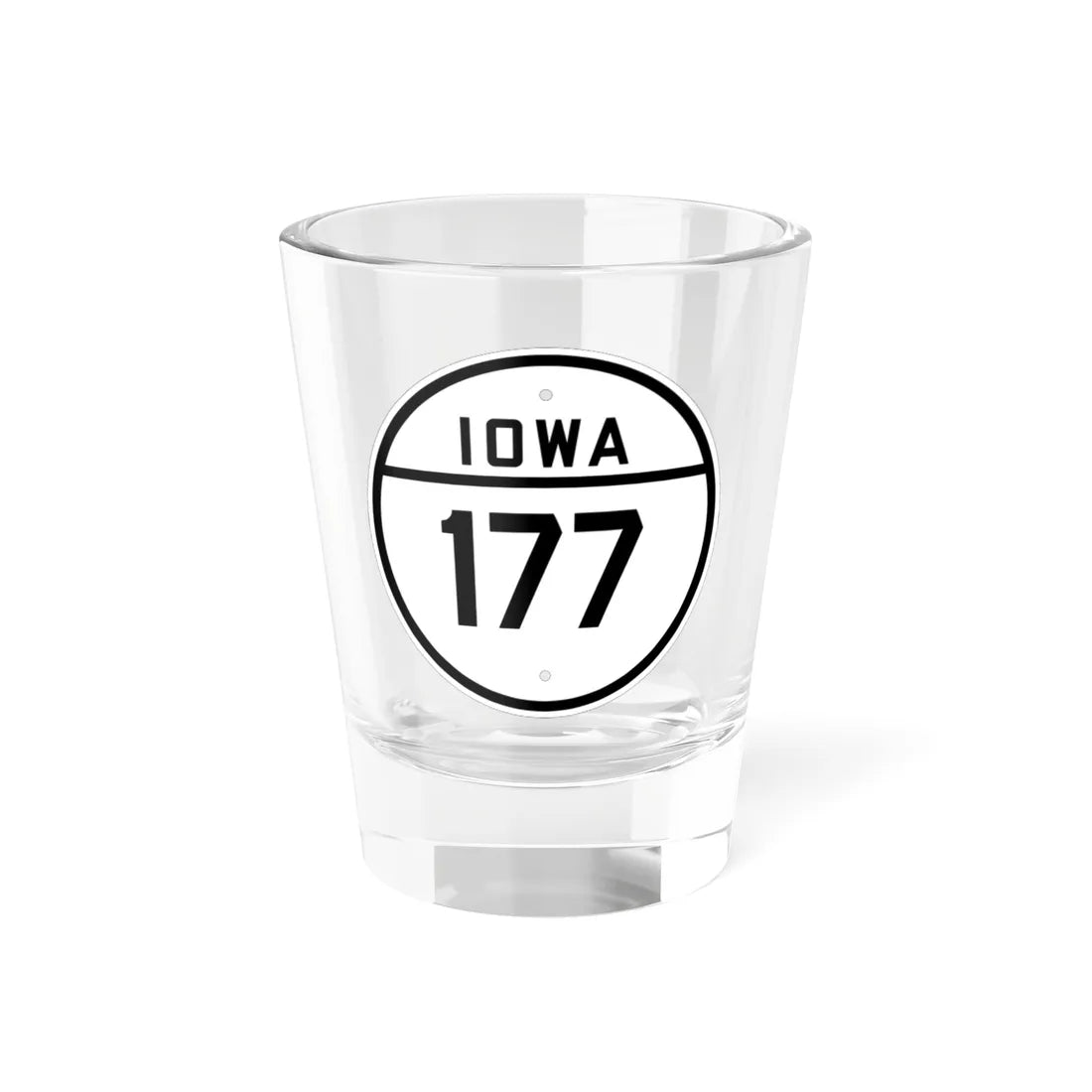 Iowa 177 1926 (Iowa) (Road Sign) Shot Glass 1.5oz 1.5oz - Go Mug Yourself