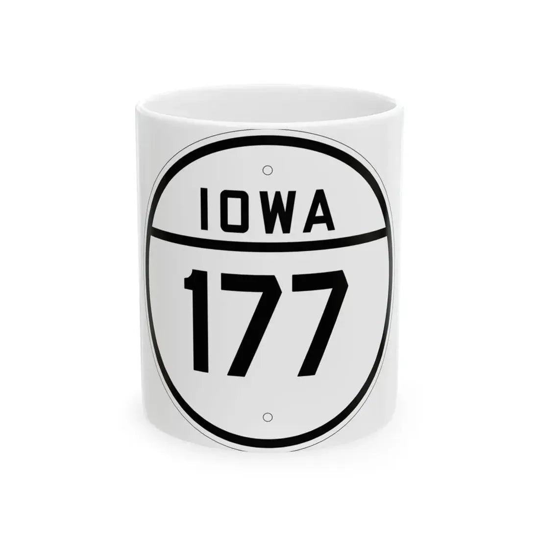 Iowa 177 1926 (Iowa) (Road Sign) White Coffee Mug 11oz - Go Mug Yourself
