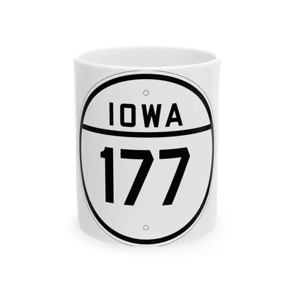Iowa 177 1926 (Iowa) (Road Sign) White Coffee Mug 11oz - Go Mug Yourself