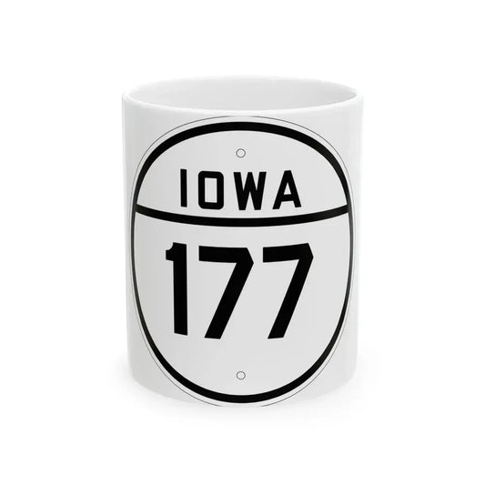Iowa 177 1926 (Iowa) (Road Sign) White Coffee Mug 11oz - Go Mug Yourself