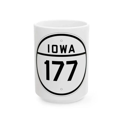 Iowa 177 1926 (Iowa) (Road Sign) White Coffee Mug 15oz - Go Mug Yourself