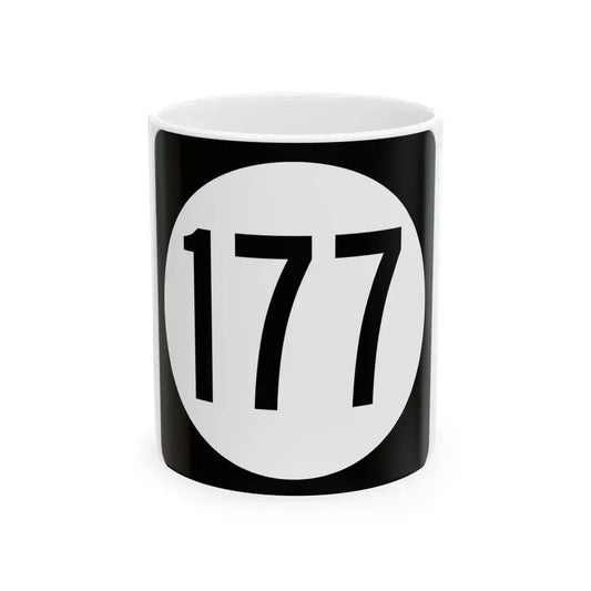 Iowa 177 (Iowa) (Road Sign) White Coffee Mug 11oz - Go Mug Yourself