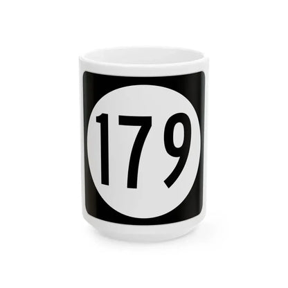 Iowa 179 (Iowa) (Road Sign) White Coffee Mug 15oz - Go Mug Yourself