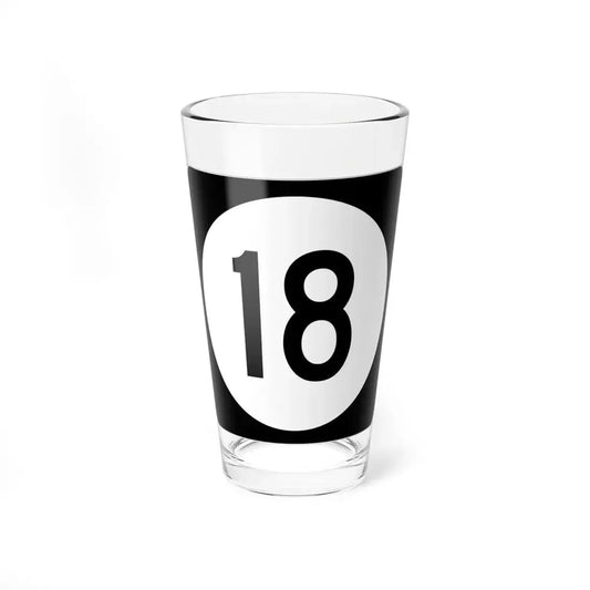 Iowa 18 (Iowa) (Road Sign) Pint Glss 16oz 16oz - Go Mug Yourself
