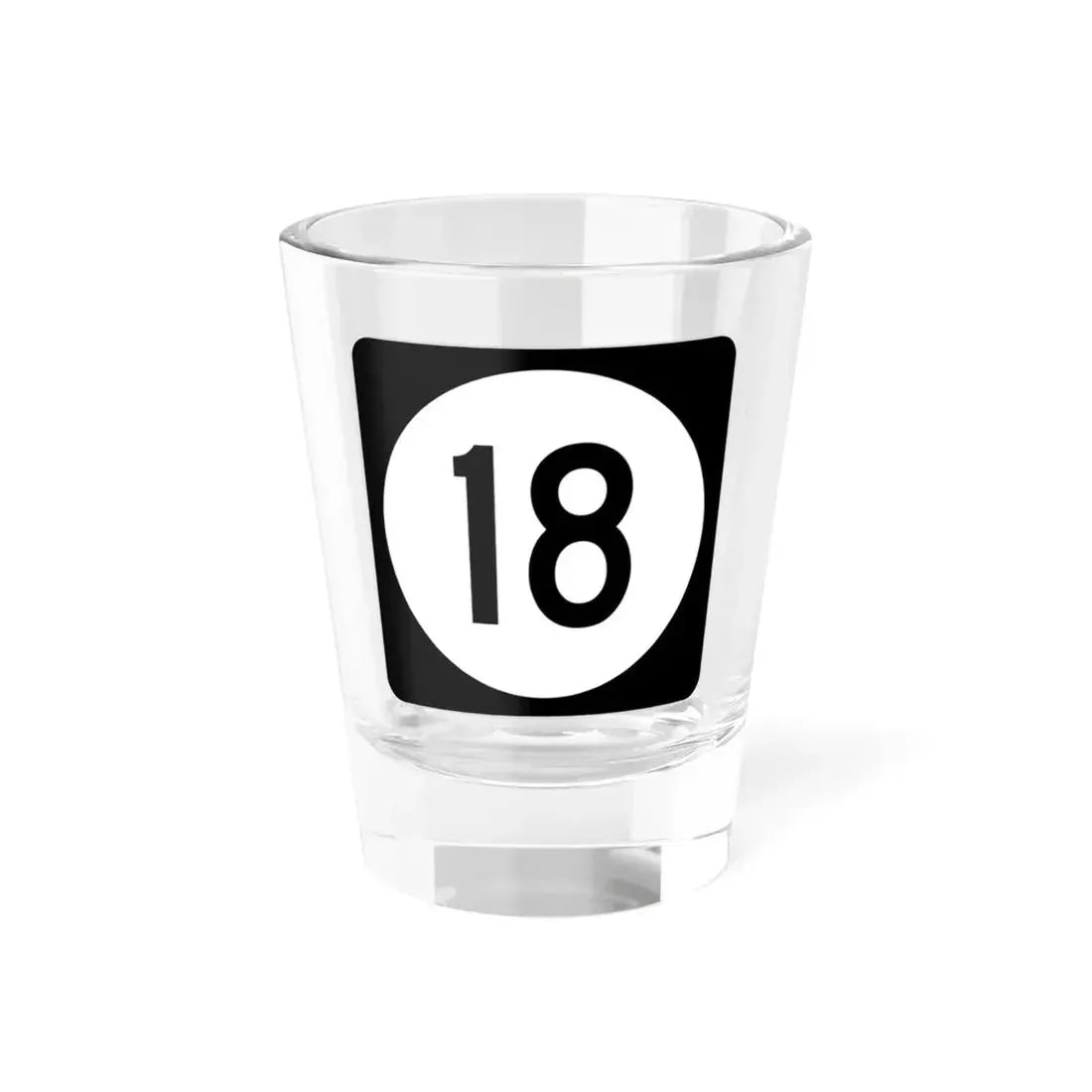 Iowa 18 (Iowa) (Road Sign) Shot Glass 1.5oz 1.5oz - Go Mug Yourself