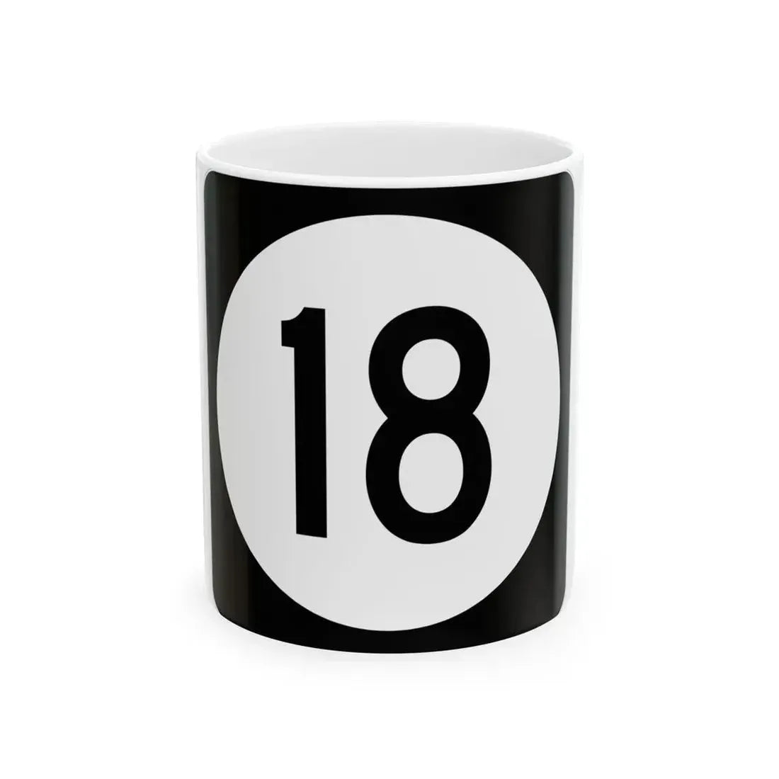 Iowa 18 (Iowa) (Road Sign) White Coffee Mug 11oz - Go Mug Yourself