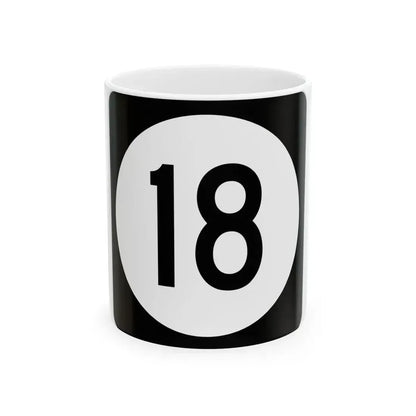 Iowa 18 (Iowa) (Road Sign) White Coffee Mug 11oz - Go Mug Yourself