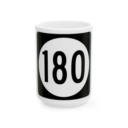 Iowa 180 (Iowa) (Road Sign) White Coffee Mug 15oz - Go Mug Yourself