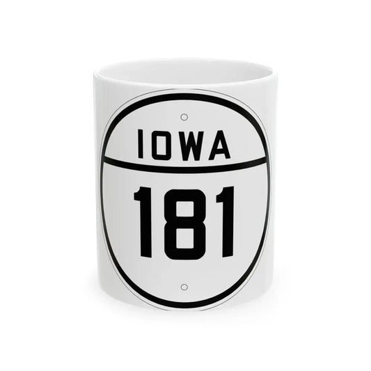Iowa 181 1926 (Iowa) (Road Sign) White Coffee Mug 11oz - Go Mug Yourself