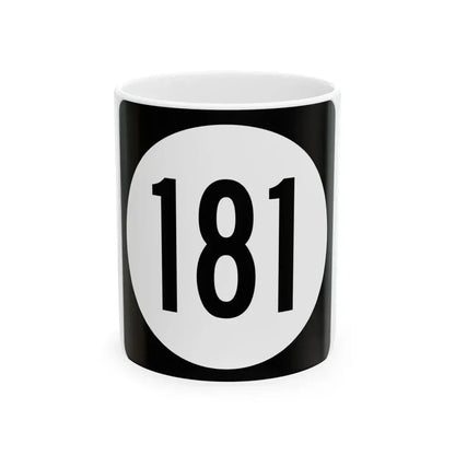 Iowa 181 (Iowa) (Road Sign) White Coffee Mug 11oz - Go Mug Yourself