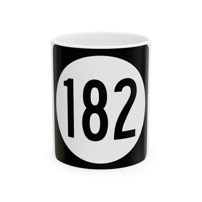 Iowa 182 (Iowa) (Road Sign) White Coffee Mug 11oz - Go Mug Yourself