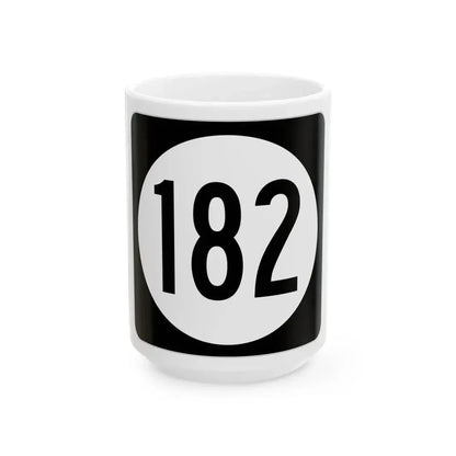 Iowa 182 (Iowa) (Road Sign) White Coffee Mug 15oz - Go Mug Yourself