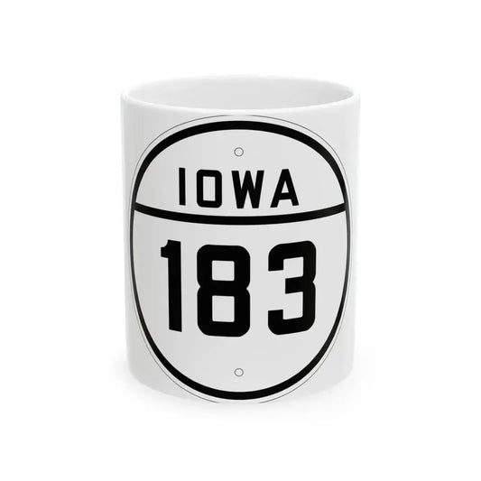 Iowa 183 1926 (Iowa) (Road Sign) White Coffee Mug 11oz - Go Mug Yourself