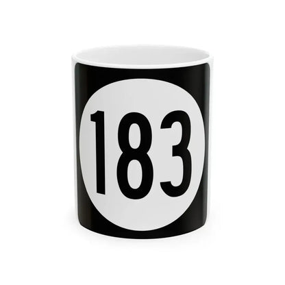 Iowa 183 (Iowa) (Road Sign) White Coffee Mug 11oz - Go Mug Yourself