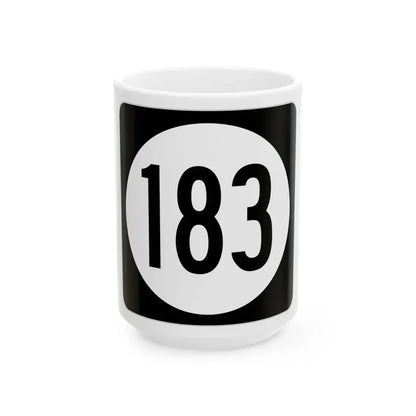 Iowa 183 (Iowa) (Road Sign) White Coffee Mug 15oz - Go Mug Yourself