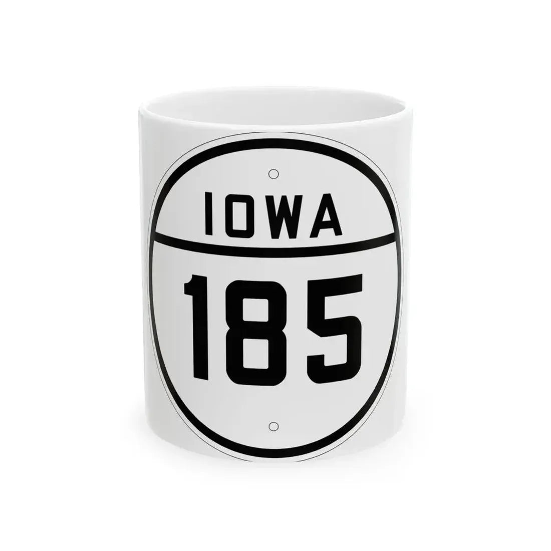 Iowa 185 1926 (Iowa) (Road Sign) White Coffee Mug 11oz - Go Mug Yourself