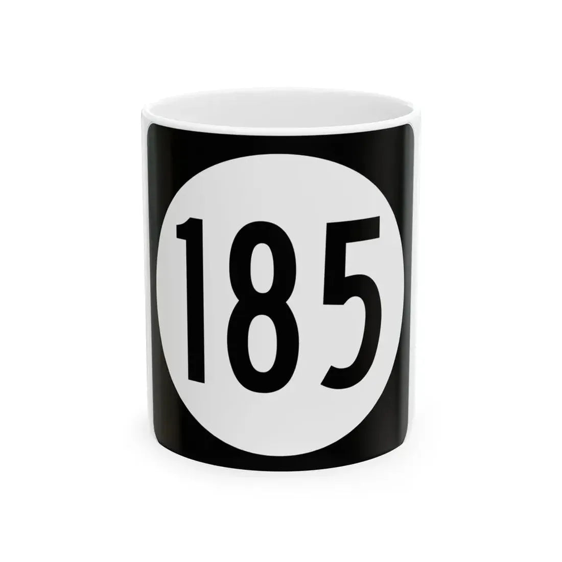 Iowa 185 (Iowa) (Road Sign) White Coffee Mug 11oz - Go Mug Yourself