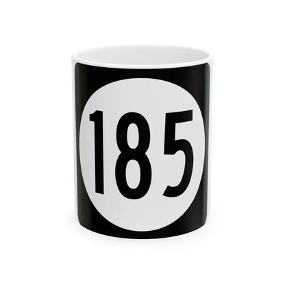 Iowa 185 (Iowa) (Road Sign) White Coffee Mug 11oz - Go Mug Yourself