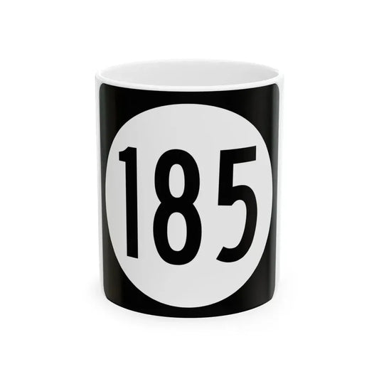 Iowa 185 (Iowa) (Road Sign) White Coffee Mug 11oz - Go Mug Yourself