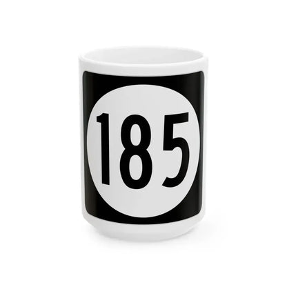 Iowa 185 (Iowa) (Road Sign) White Coffee Mug 15oz - Go Mug Yourself