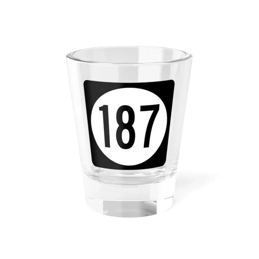 Iowa 187 (Iowa) (Road Sign) Shot Glass 1.5oz 1.5oz - Go Mug Yourself