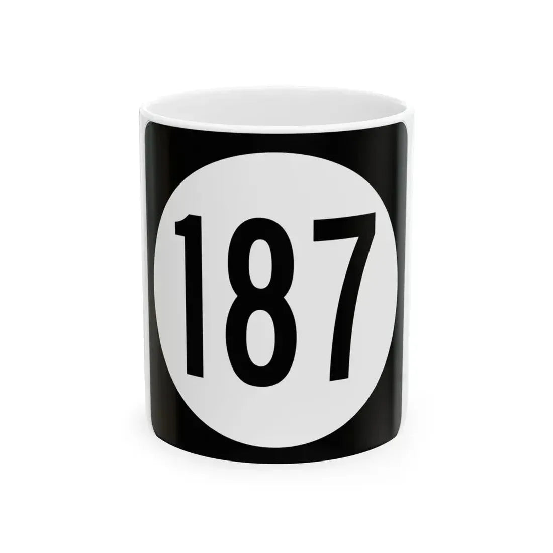 Iowa 187 (Iowa) (Road Sign) White Coffee Mug 11oz - Go Mug Yourself