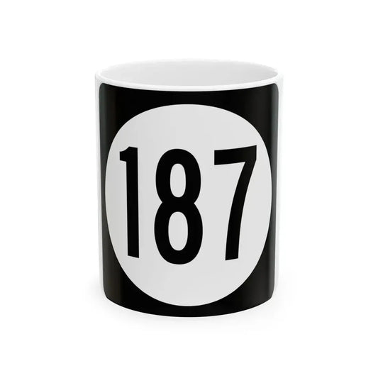 Iowa 187 (Iowa) (Road Sign) White Coffee Mug 11oz - Go Mug Yourself