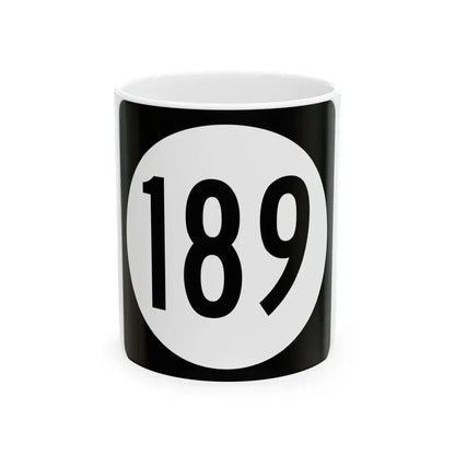 Iowa 189 (Iowa) (Road Sign) White Coffee Mug 11oz - Go Mug Yourself