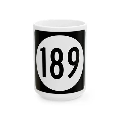 Iowa 189 (Iowa) (Road Sign) White Coffee Mug 15oz - Go Mug Yourself