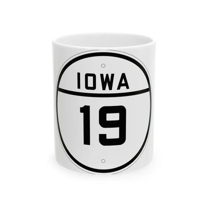Iowa 19 1926 (Iowa) (Road Sign) White Coffee Mug 11oz - Go Mug Yourself