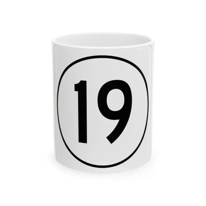 Iowa 19 1948 (Iowa) (Road Sign) White Coffee Mug 11oz - Go Mug Yourself