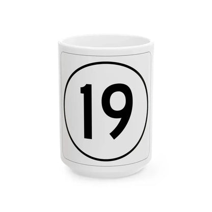 Iowa 19 1948 (Iowa) (Road Sign) White Coffee Mug 15oz - Go Mug Yourself