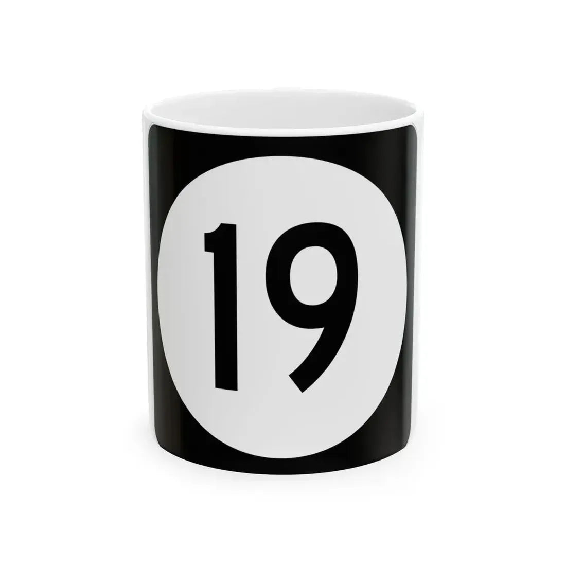 Iowa 19 (Iowa) (Road Sign) White Coffee Mug 11oz - Go Mug Yourself