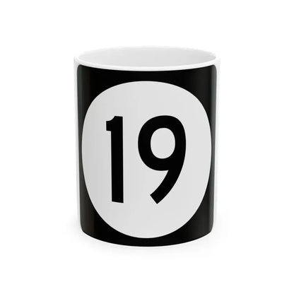 Iowa 19 (Iowa) (Road Sign) White Coffee Mug 11oz - Go Mug Yourself
