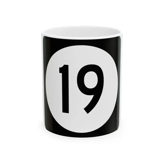 Iowa 19 (Iowa) (Road Sign) White Coffee Mug 11oz - Go Mug Yourself