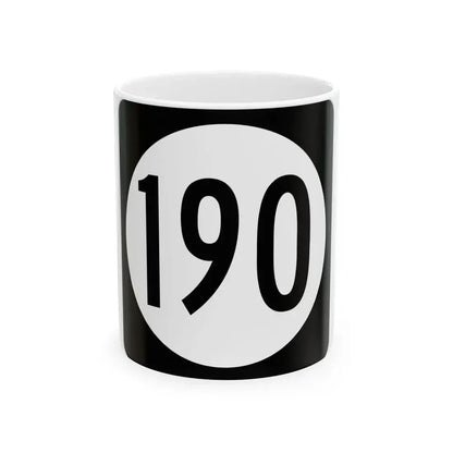 Iowa 190 (Iowa) (Road Sign) White Coffee Mug 11oz - Go Mug Yourself