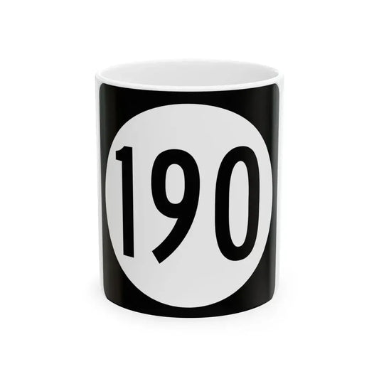 Iowa 190 (Iowa) (Road Sign) White Coffee Mug 11oz - Go Mug Yourself