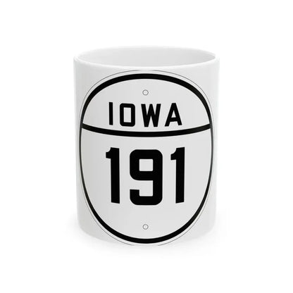 Iowa 191 1926 (Iowa) (Road Sign) White Coffee Mug 11oz - Go Mug Yourself