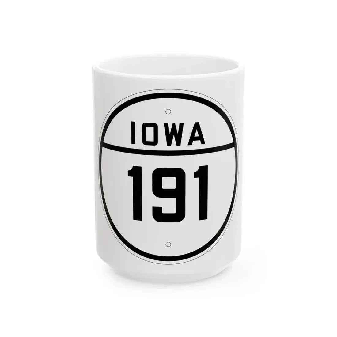 Iowa 191 1926 (Iowa) (Road Sign) White Coffee Mug 15oz - Go Mug Yourself